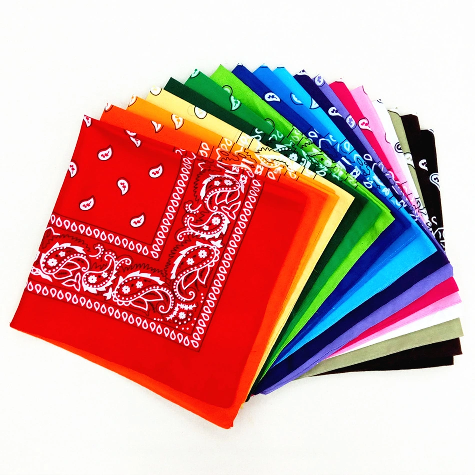 Promotional Gift Customized Kerchief Multifunctional Neck Square Wholesale Cashew Flower Cotton Head Bandana