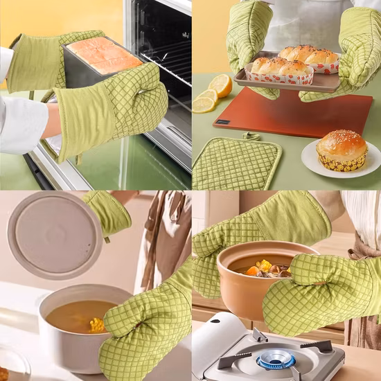 Рождественские нейтральные двойные кухонные силиконовые прихватки из сублимационного хлопка с принтом на заказ